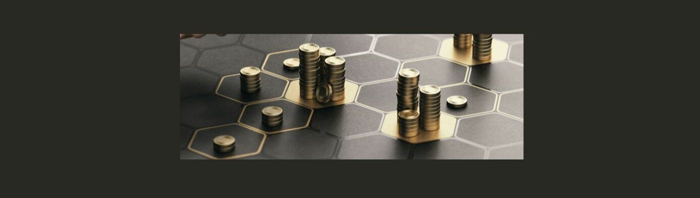 How to Earn an Extra Income with Affiliate Marketing Strategies for Diversifying Your Revenue Streams (3).
Black background, Black board, with black, silver, grey hexagons, middle, top right and bottom middle = filled in gold. stacks of gold coins varying in height in the gold filled, and  5 others.