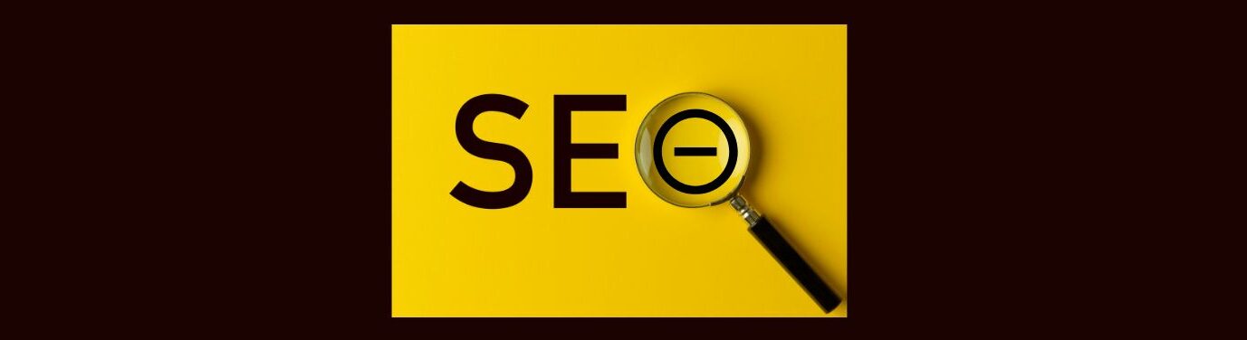 Beginners Guide to Negative SEO The Darker Side of Search Engine Tactics (2).
Black background, block of yellow inside.
Negative in bold black letters
SE in big bold black letters 
the "O "  is a the magnify glass and a piece of the handle in silver, 
a thick black circle with  -  inside the glass. 
