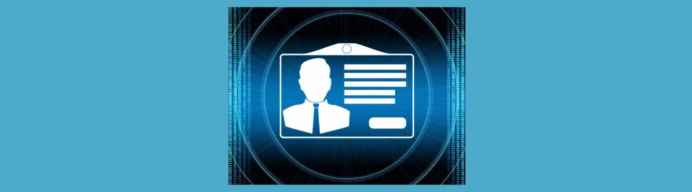 Using Personalization in Affiliate Marketing Emails (6).
Light blue background, black square in center. Light blue dashes on sides.3 ring circle, white box with tab on top. white outline of man head and torso, dark tie graphic. 3 long white bars, 2 short white bars, white oval bottom right.