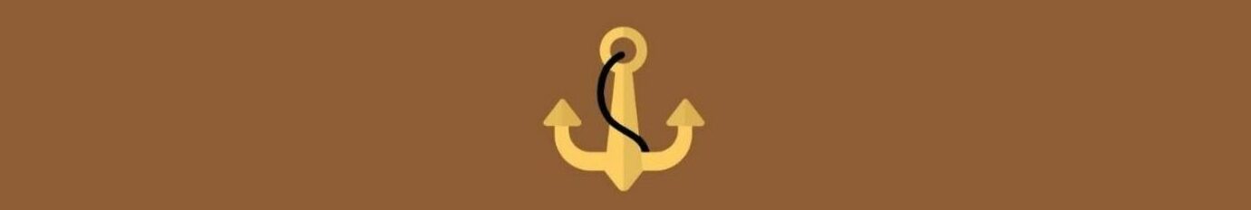 Anchoring Effect as a Cognitive Bias (4).
Medium brown background. Light gold graphic of an anchor, black rope from the eyehole around the front. 