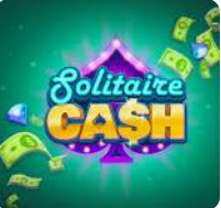 Blue-green background.
Solitaire in blue letters 
CA$H in gold letters
Purple spade in the back ground, dark inside, light outside with dots of light. money floating on the top right and bottom left. 