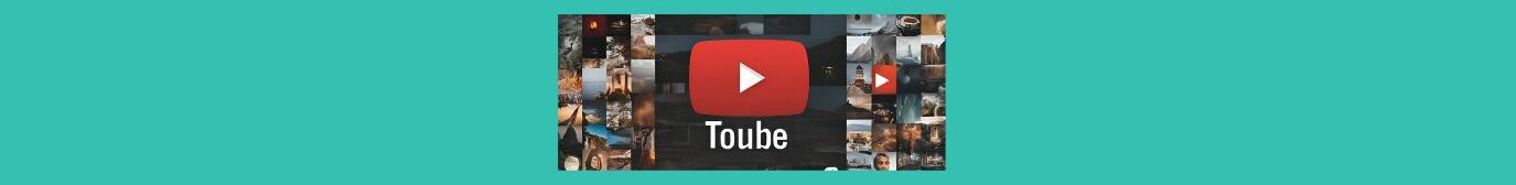 YouTube Thumbnail (4). Light blue background, square, background of thumbnails, see through black square in center red oval, white arrow, YouTube in while letters. 