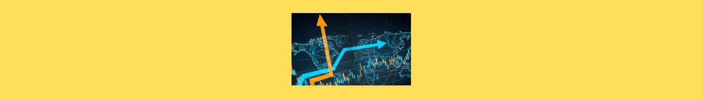 5 Emerging Trends in Affiliate Marketing for 2025.
Light gold background, black square inside with gold and blue arrows, lines charts in gold and blue depicting trends up and down. 