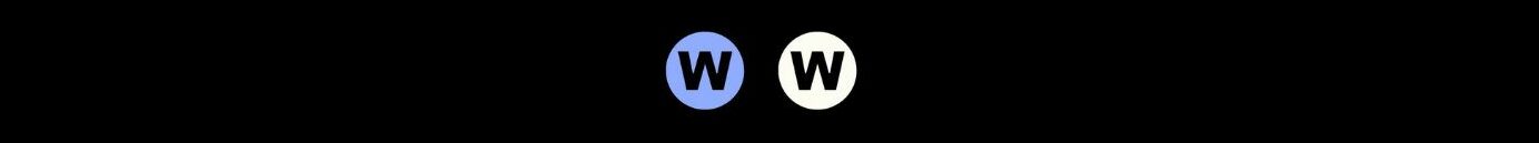 Are WordPress.com and WordPress.org the same (5).
Black background, two circles, 
light blue with a black W on the left, white with black W on the right 