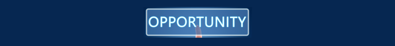 Opportunities in Affiliate Marketing 2025.
Dark blue background, a long light blue box in the center OPPORTUNITY in white letters, a light blue boarder. Faint pink finger in the background, center.