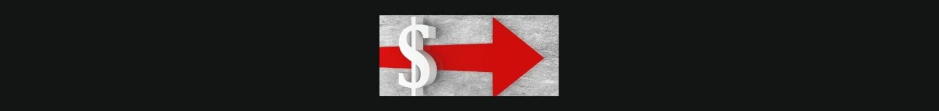 How to Make Money with Fiverr (6) Black background with silver center, white dollar sing and a large thick red arrow pointing right.